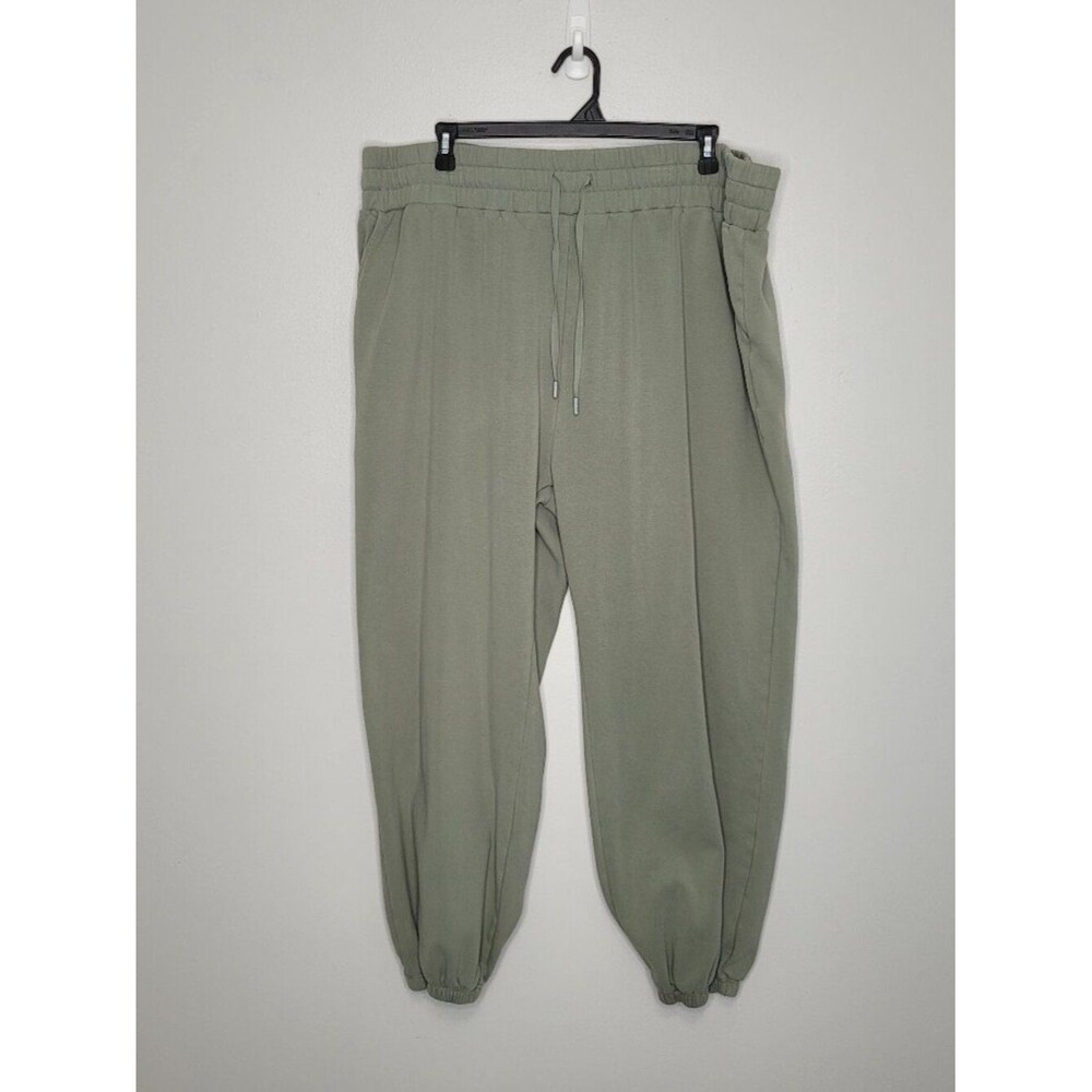 Popflex green soft pull on plus size cozy jogger pants size 3x